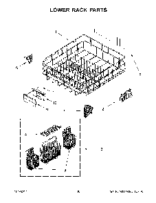 Lower Rack Parts Diagram and Parts List for 66512793K314  Kenmore Dishwasher