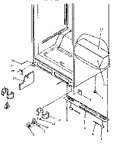 Cabinet Bottom Diagram and Parts List for TR21S4L-P1196102WL  Amana Refrigerator