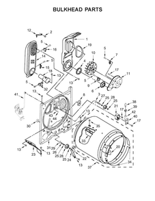 Bulkhead Parts Diagram and Parts List for MGDX6STBW0  Maytag Dryer