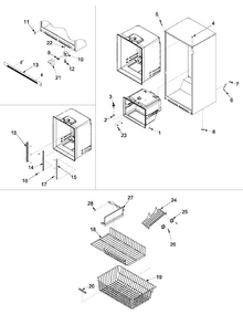 Interior Cabinet & Freezer Shelving Diagram and Parts List for ARB190ZCB0  Amana Refrigerator