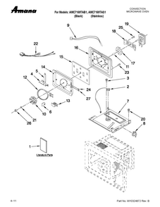 Convection Oven Parts Diagram and Parts List for AMC7159TAB1  Amana Microwave