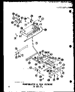 Evaporator & Fan Motors 16 Cu. Ft. Diagram and Parts List for T16J-P60236-9W  Amana Refrigerator