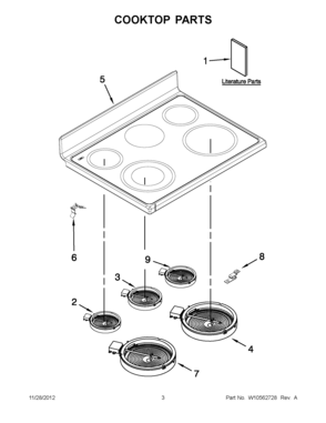01 - COOKTOP PARTS Diagram and Parts List for YMET8665XS02  Maytag Range