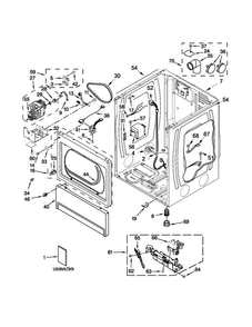 Lower Cabinet And Front Panel Parts Diagram and Parts List for MLG24PNAGW3  Maytag Dryer