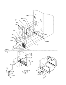 Cabinet Back Diagram and Parts List for BC21V1C-P1325027WC  Amana Refrigerator