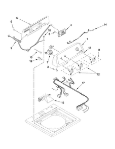 Controls And Water Inlet Parts Diagram and Parts List for NTW4650YQ0  Amana Washer