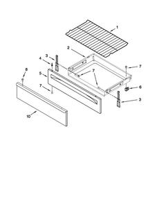 Drawer & Broiler Parts Diagram and Parts List for AER5823XCW1  Amana Range