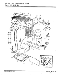 Unit Compartment And System Diagram and Parts List for 19504-0A  Admiral Refrigerator