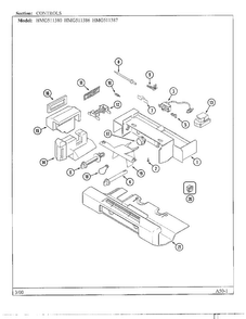 Controls Diagram and Parts List for HMG511387  Admiral Refrigerator