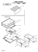 SHELF PARTS, OPTIONAL PARTS Diagram and Parts List for CTB1822VRB01  Magic Chef Refrigerator