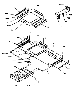 Cabinet Shelving Diagram and Parts List for TS18R2G-P1181803WG  Amana Refrigerator