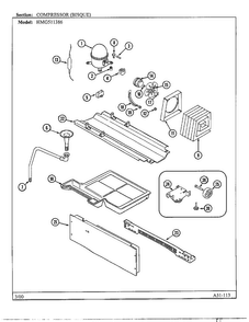 Compressor Page 3 Diagram and Parts List for HMG511387  Admiral Refrigerator