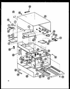 Cabinet Parts Diagram and Parts List for RV-10 P74582-3M Amana Microwave
