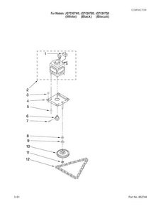 Motor And Drive Parts Diagram and Parts List for JQTC507B0  Jenn-Air Trash Compactor