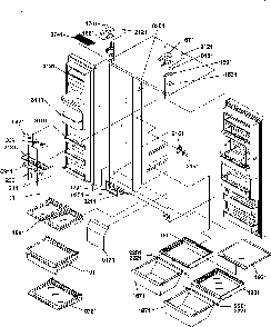 Hinges And Crisp Frame Diagram and Parts List for SRDE25TPE-P1190314WE  Amana Refrigerator
