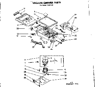 Base Assembly Diagram and Parts List for 11621721  Kenmore Canister Vacuum