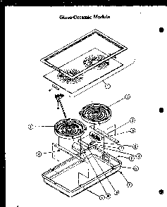 Glass-ceramic Module Diagram and Parts List for AKD-1B P85558-2S Amana Range