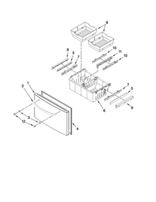 Freezer Door Parts Diagram and Parts List for MFT2771WEM2  Maytag Refrigerator