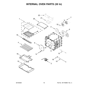 Internal Oven Parts (30 In) Diagram and Parts List for JPIGC748RM00  Jenn-Air Range
