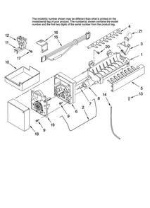 Icemaker Parts, Optional Parts Diagram and Parts List for ABL1927VES10  Amana Refrigerator