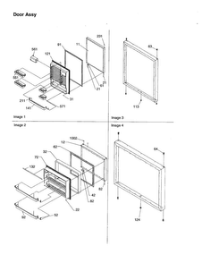 Door Assembly Diagram and Parts List for DRB1201AC-PDRB2101AC0  Amana Refrigerator