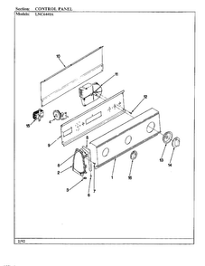Control Panel Diagram and Parts List for 6440A REV K Norge Washer