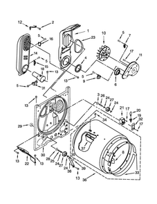 Bulkhead Parts Diagram and Parts List for CGD137SDW3  Crosley Dryer