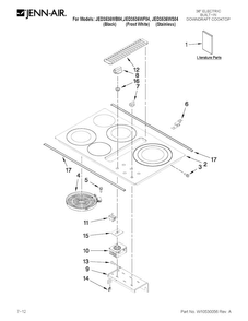 Cooktop Parts Diagram and Parts List for JED3536WS04  Jenn-Air Cooktop