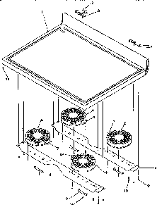 Main Top Diagram and Parts List for ART6110W P1143447NW Amana Range