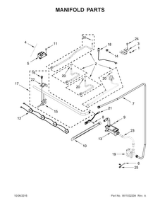 Manifold Parts Diagram and Parts List for AGR5330BAS1  Amana Range