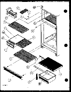 Shelves Diagram and Parts List for TM16QB1L-P1111204WL  Amana Refrigerator