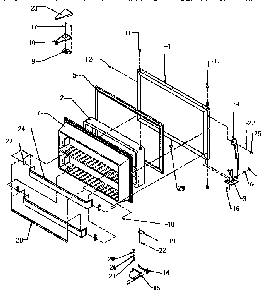Freezer Door Diagram and Parts List for TXI21R2-P1168012W  Amana Refrigerator