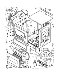 Upper Cabinet And Front Panel Parts Diagram and Parts List for MLG24PDAXW3  Maytag Dryer