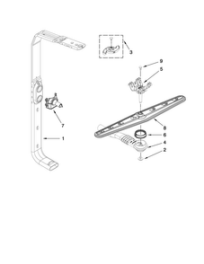 Upper Wash And Rinse Parts Diagram and Parts List for MDB6769AWB0  Maytag Dishwasher
