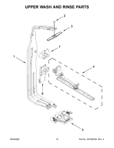Upper Wash And Rinse Parts Diagram and Parts List for MDB9959SKZ1  Maytag Dishwasher