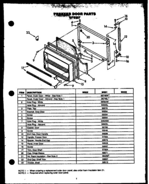 04 - Fz Door Parts Diagram and Parts List for GFS207 MN02 Amana Refrigerator