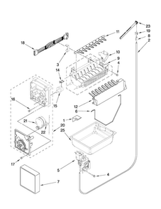 Icemaker Parts Diagram and Parts List for MFF2558VEM9  Maytag Refrigerator