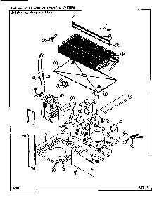 Unit Compartment & System Diagram and Parts List for RB194PA DE75A Magic Chef Refrigerator