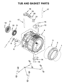 Tub And Basket Parts Diagram and Parts List for MHW5630HW1  Maytag Washer