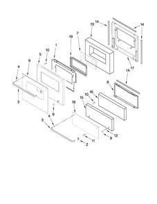 Oven Door Parts Diagram and Parts List for CWG3100AAS13  Maytag Wall Oven