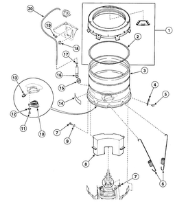 Tub Assy Diagram and Parts List for SWT210QM  Speed Queen Washer
