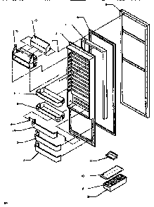 Refrigerator Door Diagram and Parts List for SSD522NBW-P1181001WW  Amana Refrigerator