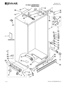 Cabinet Parts Diagram and Parts List for JS48SEDUDW12  Jenn-Air Refrigerator