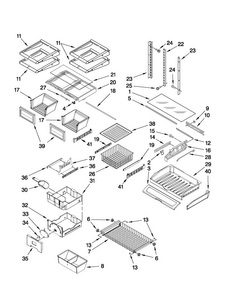 Shelf Parts Diagram and Parts List for JFC2290VPR3  Jenn-Air Refrigerator
