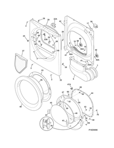 Front Panel/lint Filter Diagram and Parts List for CDE7300RW0  Crosley Dryer