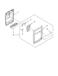 Dispenser Front Parts Diagram and Parts List for A8WXNGFWD02  Amana Refrigerator
