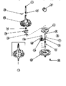 Transmisssion Assembly Diagram and Parts List for LWA90W PLWA90AW Amana Washer