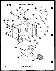 Interior Parts Diagram and Parts List for 109-5PE P54975-32R Amana Air Conditioner