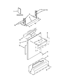 Door Panel Parts Diagram and Parts List for JDB8200AWP0  Jenn-Air Dishwasher