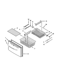 Freezer Door Parts Diagram and Parts List for 5VMFI267AA01  Maytag Refrigerator